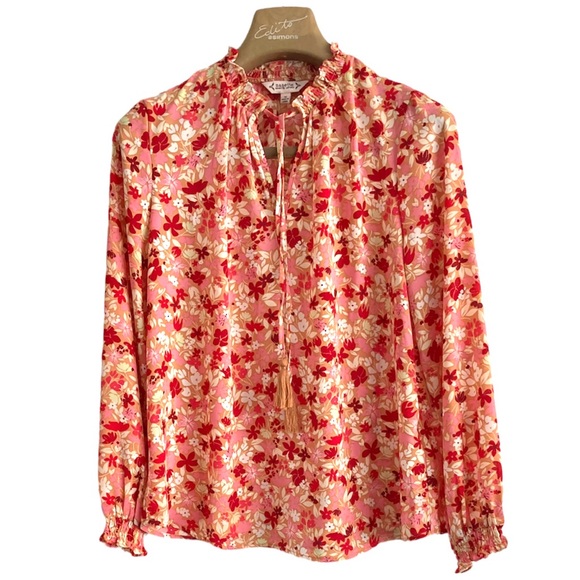 🌺MED•NWT•NANETTE LEPORE•FADE OUT PINK GORGEOUS LONG SLEEVE FLORAL BOHO BLOUSE🌺 - Picture 12 of 12